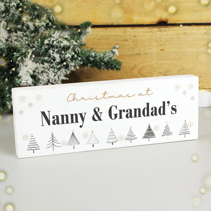 Personalised Christmas Tree Wooden Mantel Ornament