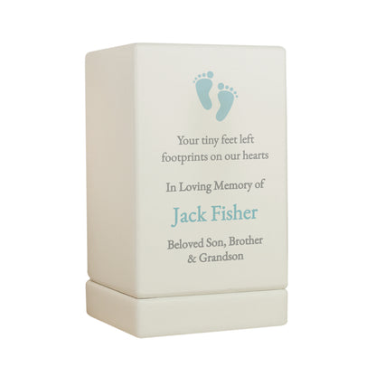 Personalised Baby Boy Small Wooden Urn
