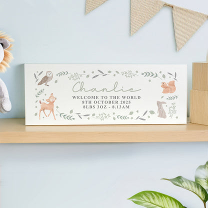 Personalised Woodland Animals Wooden Ornament