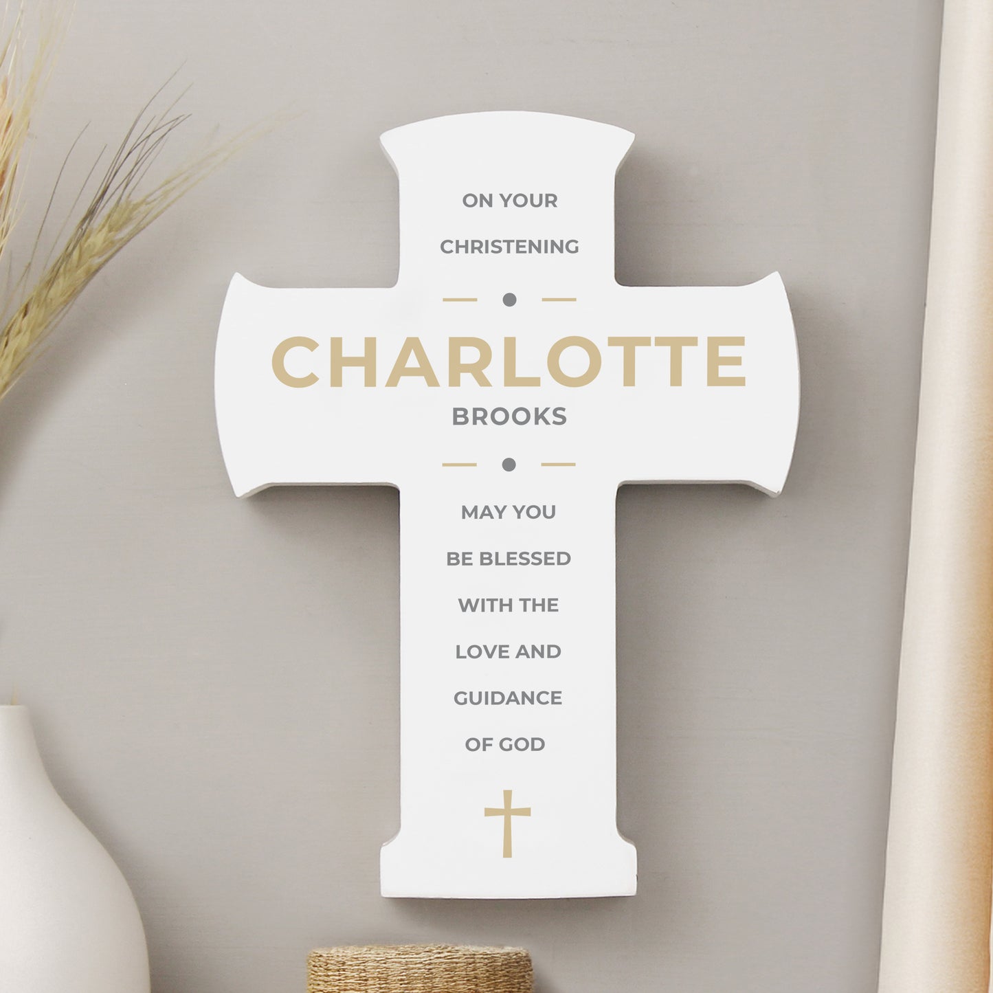 Personalised Wooden Cross Ornament