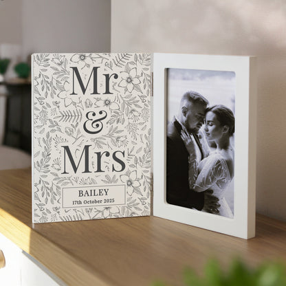 Personalised Wedding Wooden Hinged 6x4 Photo Frame