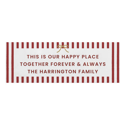 Personalised Candy Cane Stripe Wooden Mantle Block