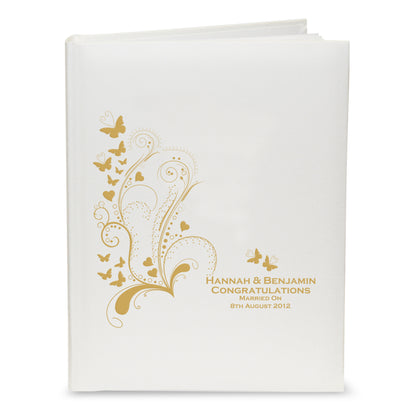 Personalised Gold Butterfly Swirl Traditional Photo Album