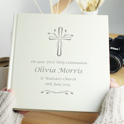 Personalised Silver Cross Square Photo Album