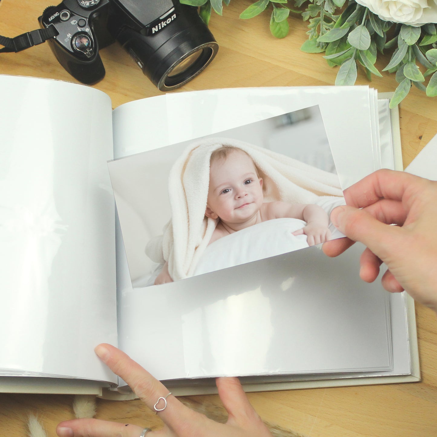 Personalised Silver Cross Square Photo Album