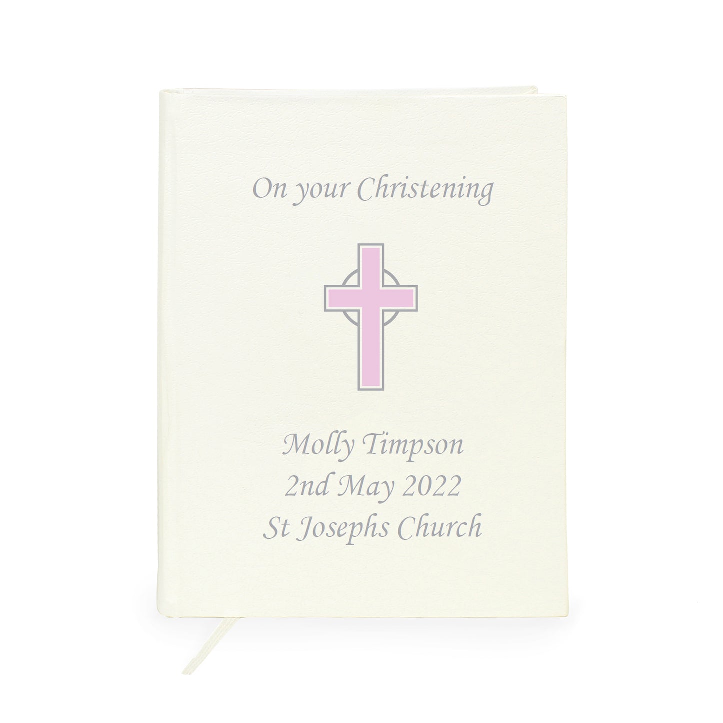 Personalised Pink Cross Holy Bible - Eco-friendly