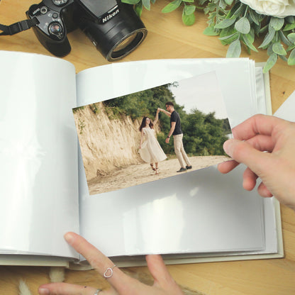 Personalised Gold Heart Couples Square Photo Album