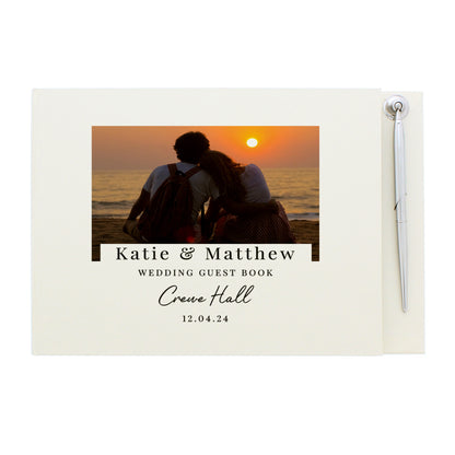 Personalised Photo Upload Hardback Guest Book & Pen