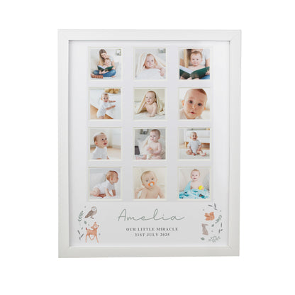 Personalised Woodland Animal White Multi Photo Frame