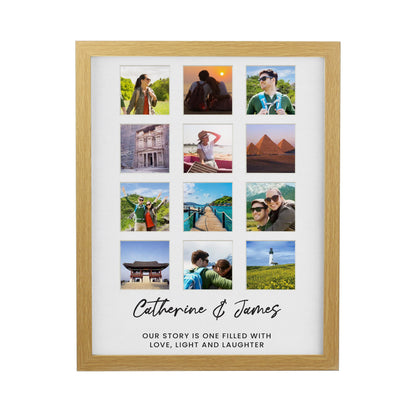 Personalised Oak Multi Photo Frame