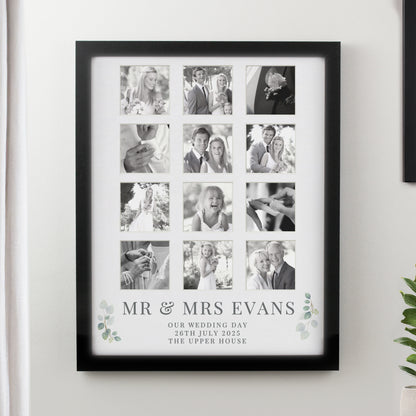 Personalised Wedding Black Multi Photo Frame