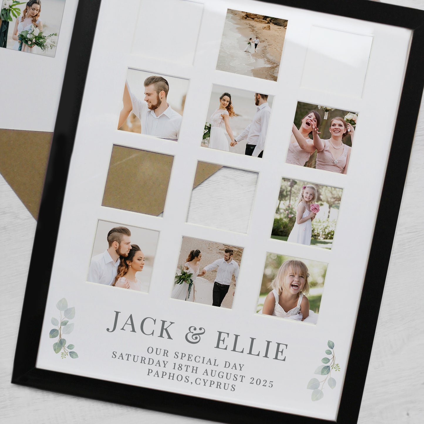 Personalised Wedding Black Multi Photo Frame