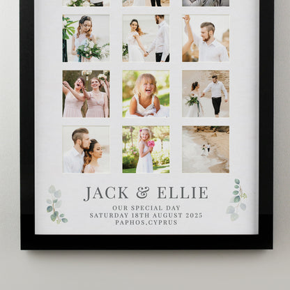 Personalised Wedding Black Multi Photo Frame