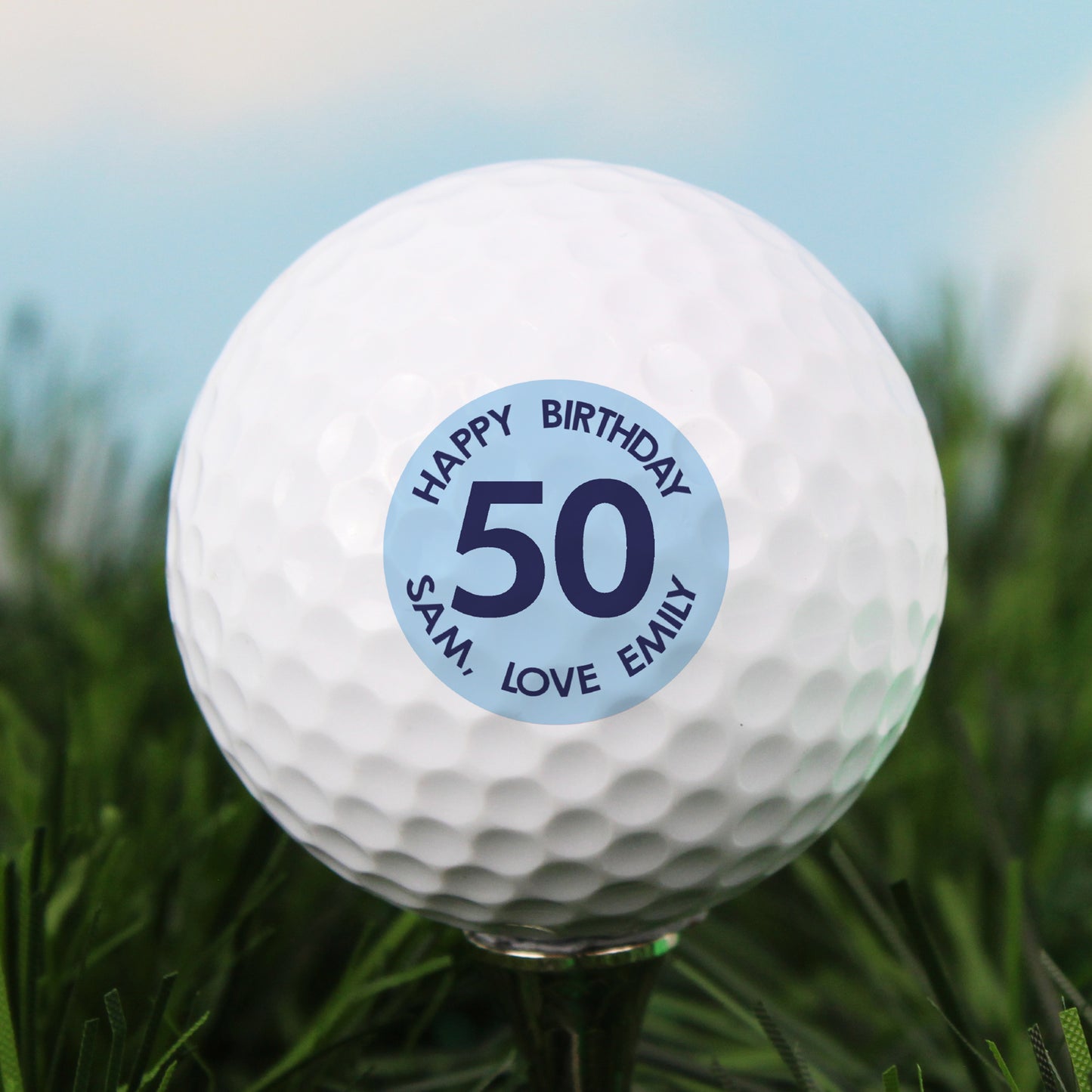 Personalised Blue Big Age Golf Ball