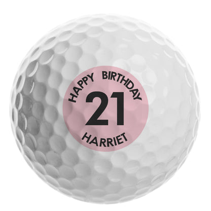 Personalised Pink Big Age Golf Ball