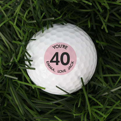 Personalised Pink Big Age Golf Ball