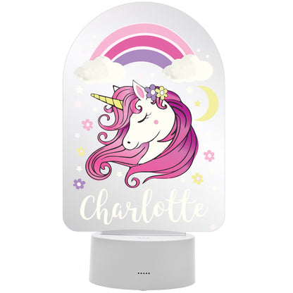 Personalised Pink Unicorn LED Colour Changing Night Light