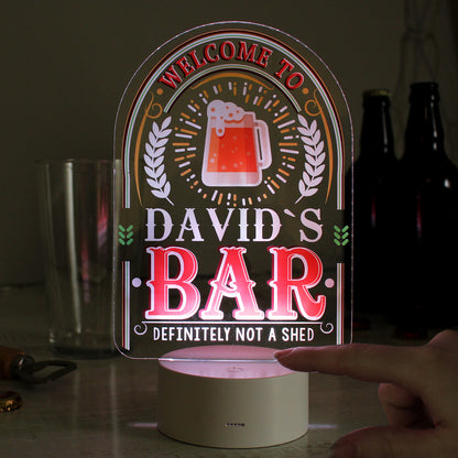 Personalised Welcome To... Bar LED Colour Changing Night Light