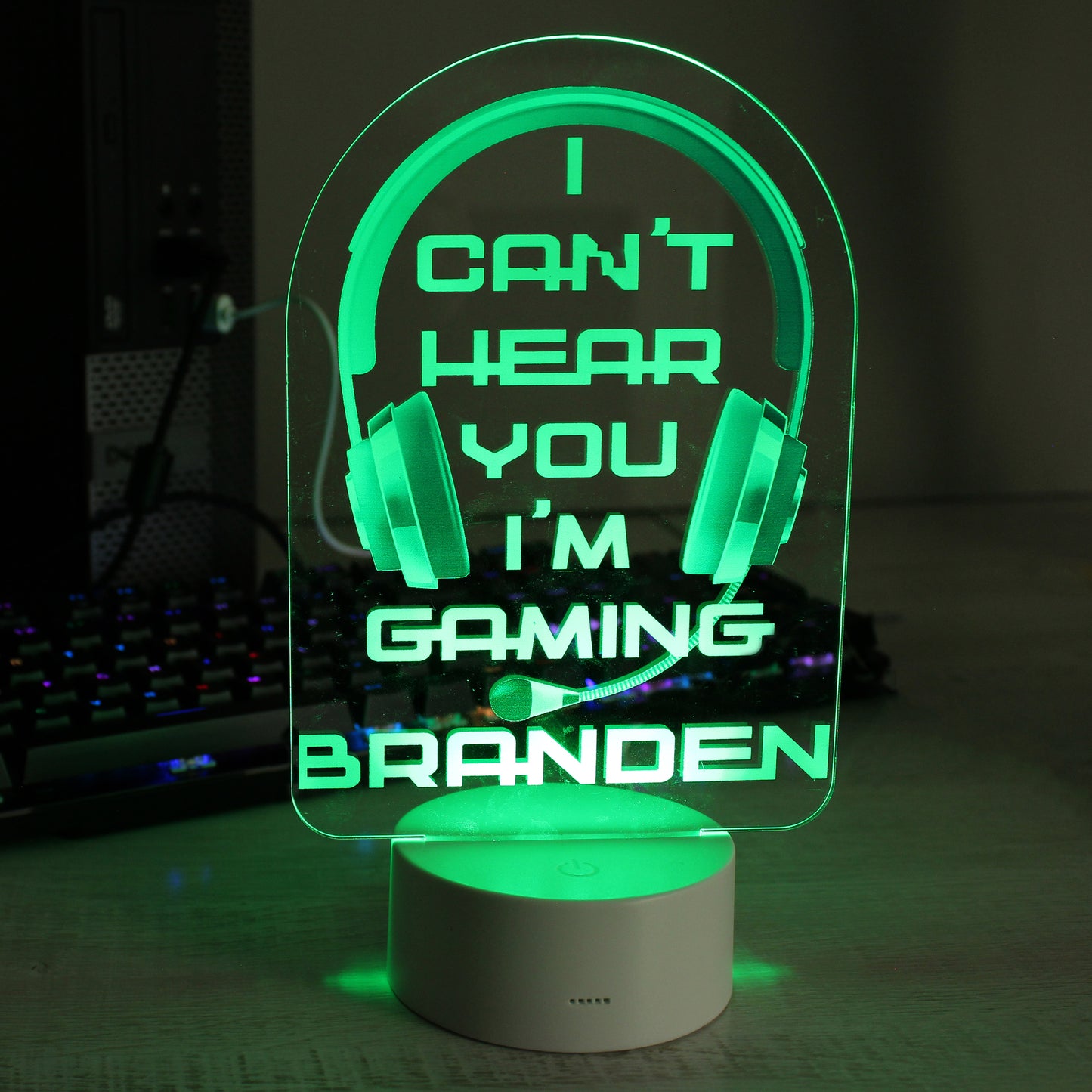 Personalised Blue Gaming LED Colour Changing Night Light