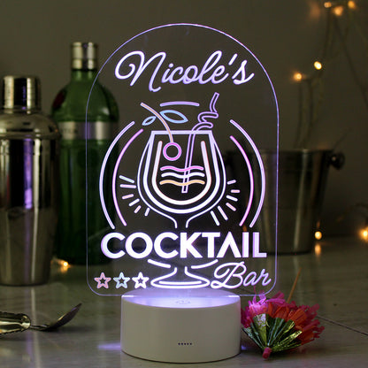 Personalised Cocktail LED Colour Changing Night Light