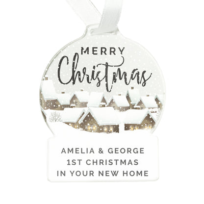 Personalised Christmas Home Acrylic Snowglobe Decoration