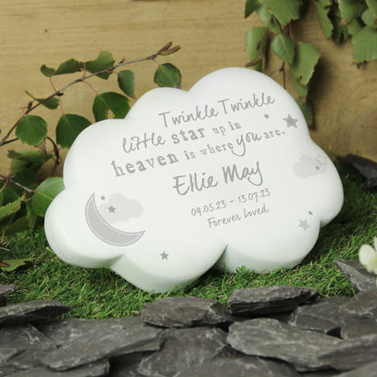 Personalised Twinkle Twinkle Resin Memorial Cloud