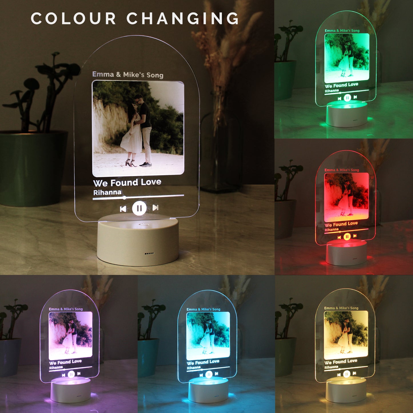 Personalised Our Song Photo Upload LED Colour Changing Light