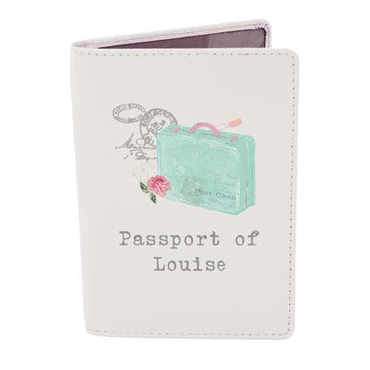 Personalised Vintage Pastel Travel Cream Passport Holder