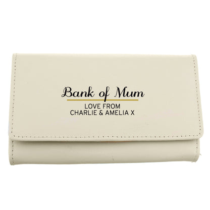 Personalised Classic Cream Leather Purse