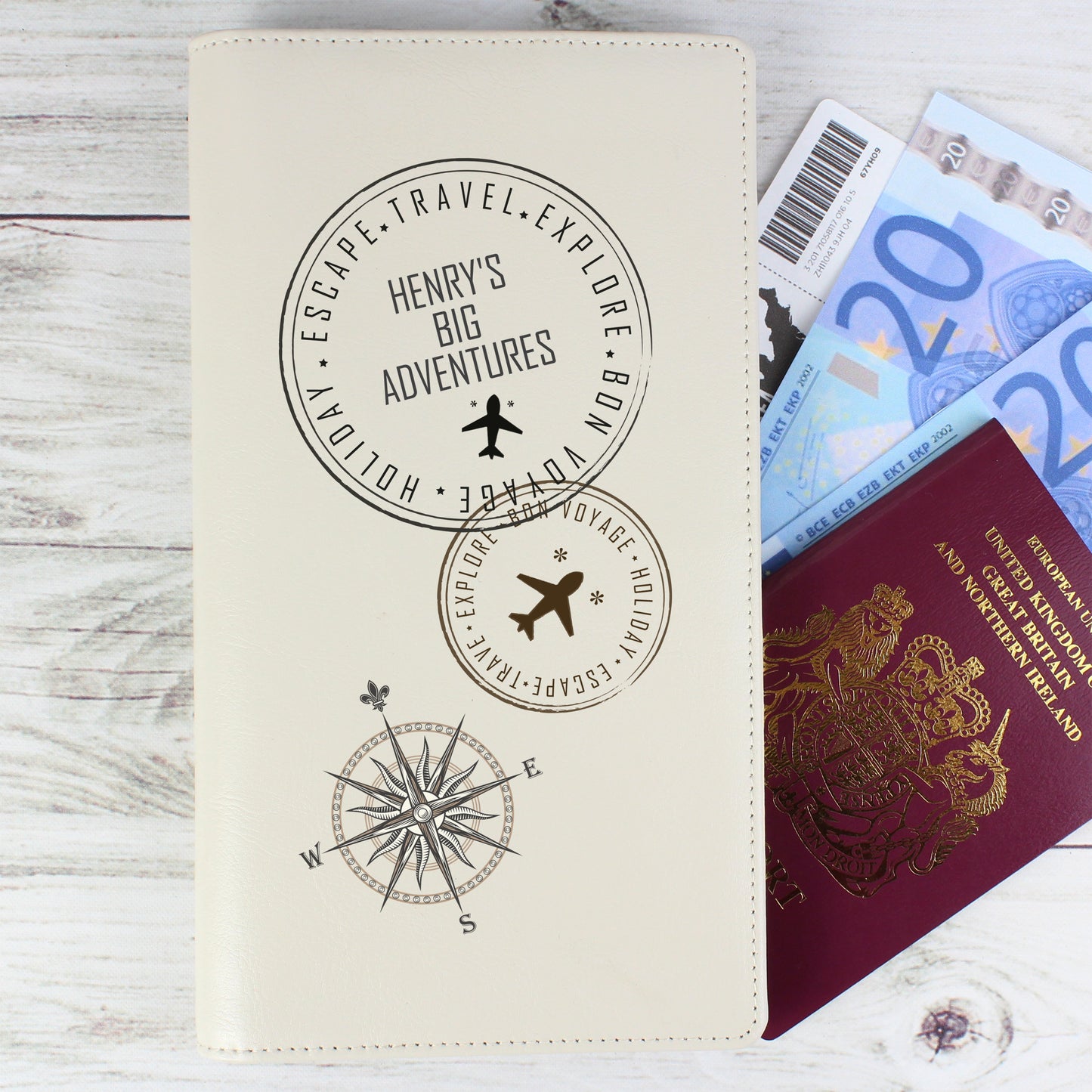 Personalised Stamp Travel Document Holder