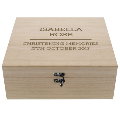 Personalised Any Message Large Wooden Keepsake Box