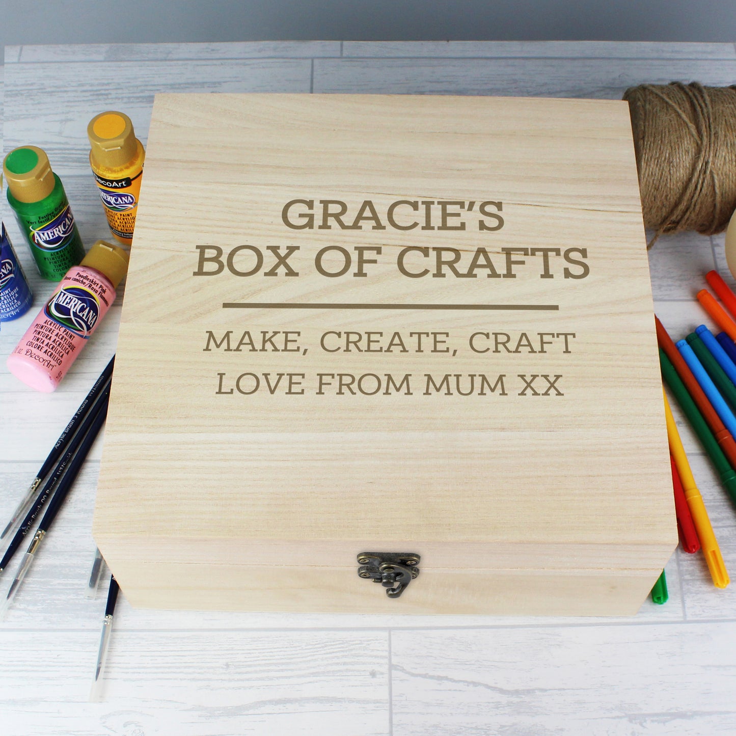 Personalised Any Message Large Wooden Keepsake Box