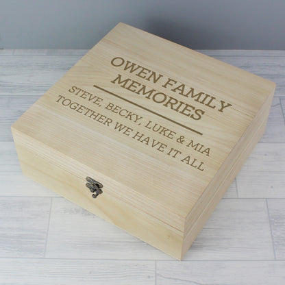 Personalised Any Message Large Wooden Keepsake Box