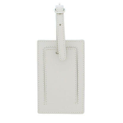 Personalised Lifetime of Adventures Cream Leather Luggage Tag