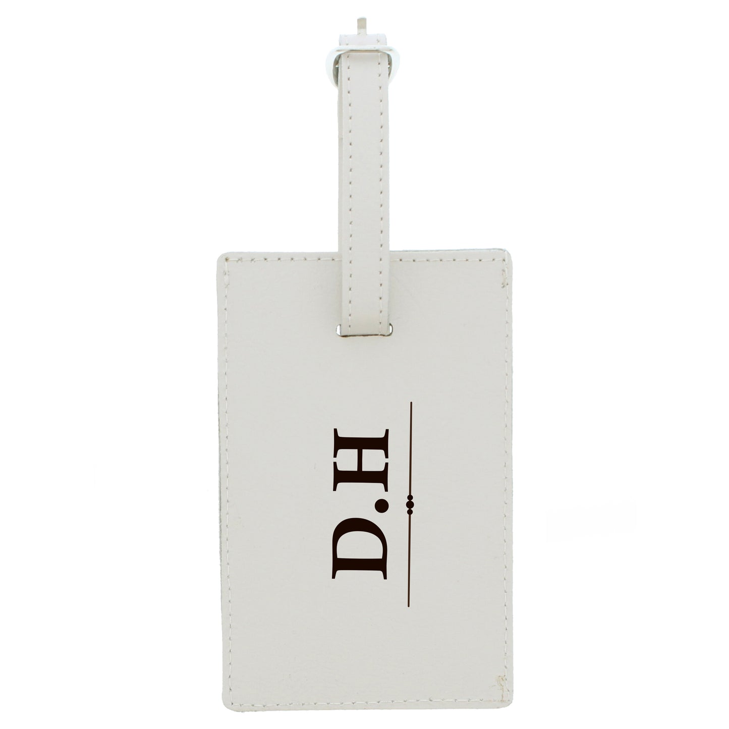 Personalised Classic Initials Cream Luggage Tag