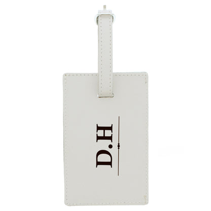 Personalised Classic Initials Cream Luggage Tag