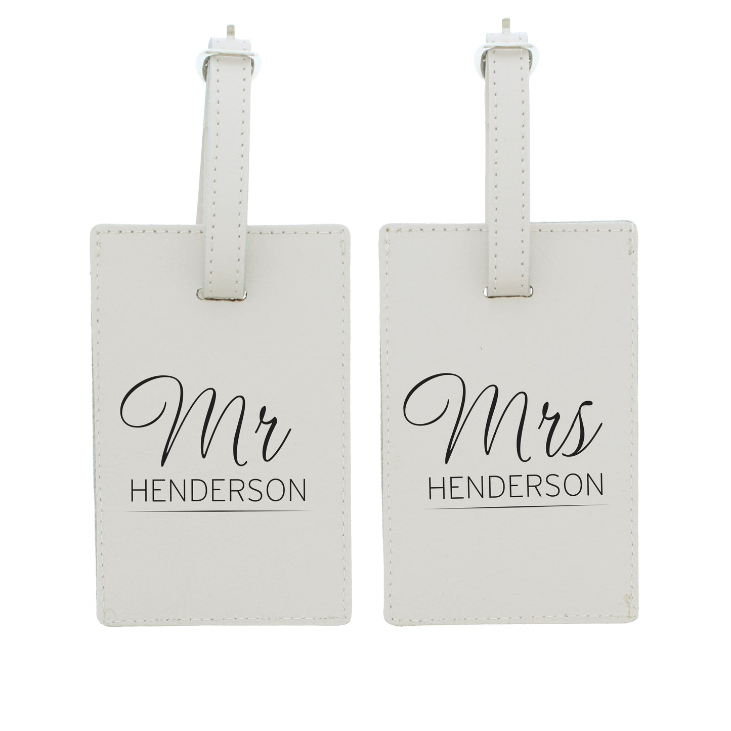 Personalised Couples Classic Cream Luggage Tags