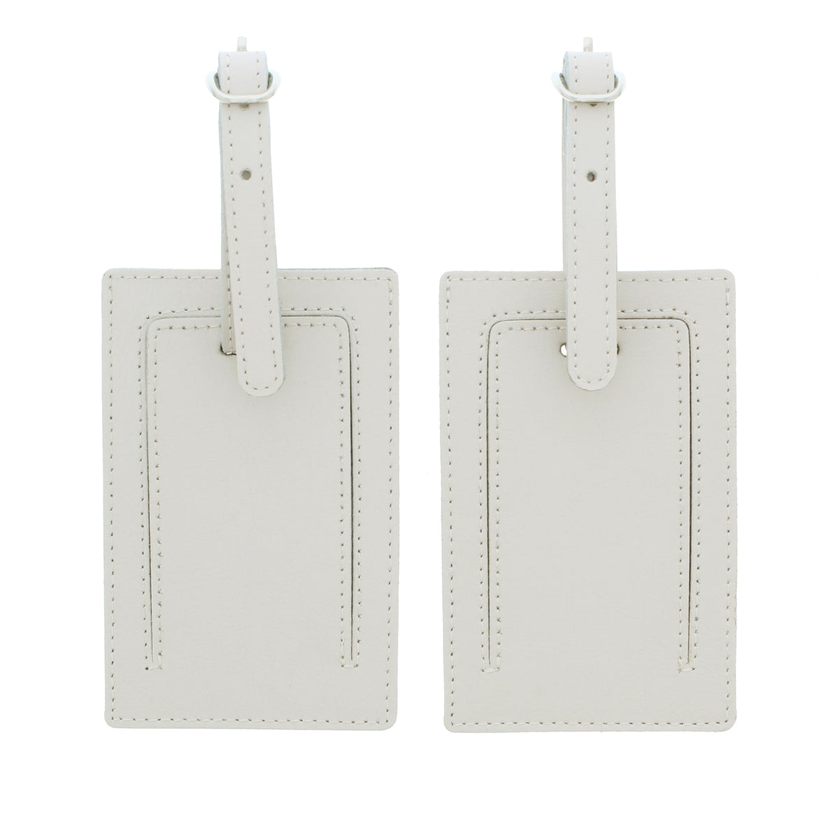 Personalised Couples Classic Cream Leather Luggage Tags