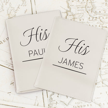 Personalised Couples Cream Leather Passport Holders