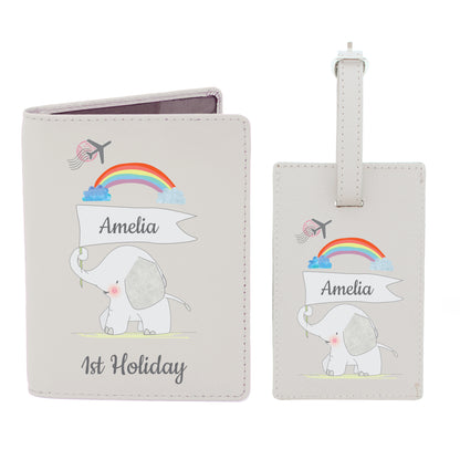 Personalised My 1st Cream Passport Holder & Luggage Tag Set