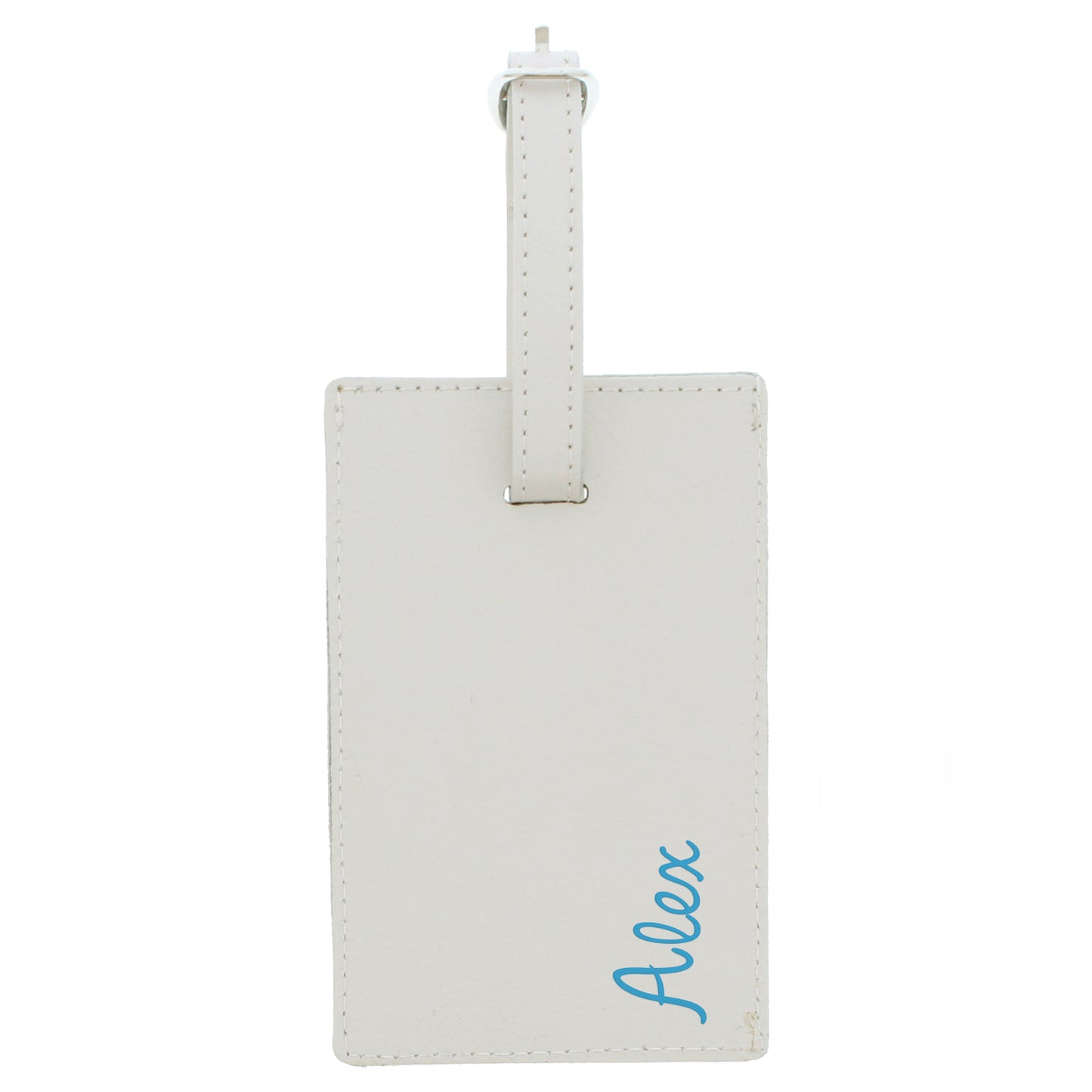 Personalised Blue Name Cream Luggage Tag