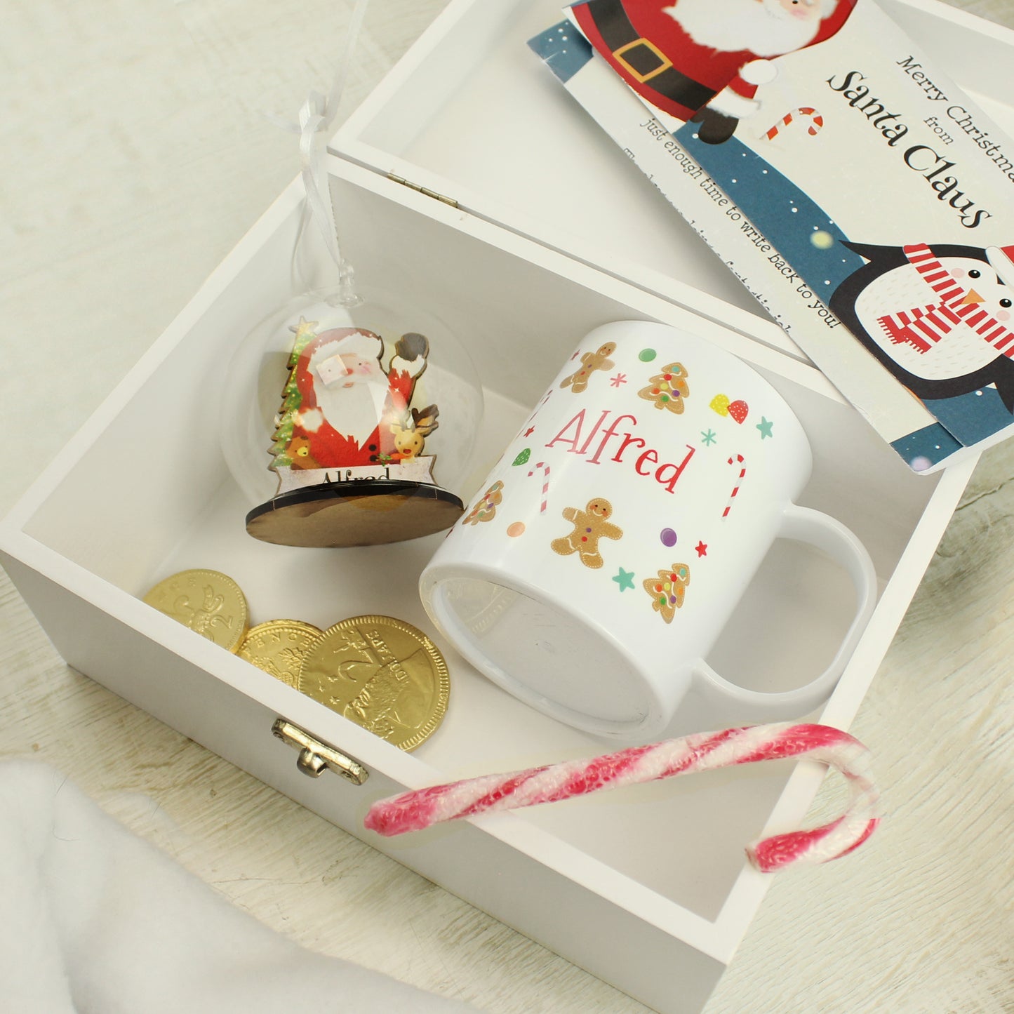 Personalised Christmas Eve White Wooden  Box