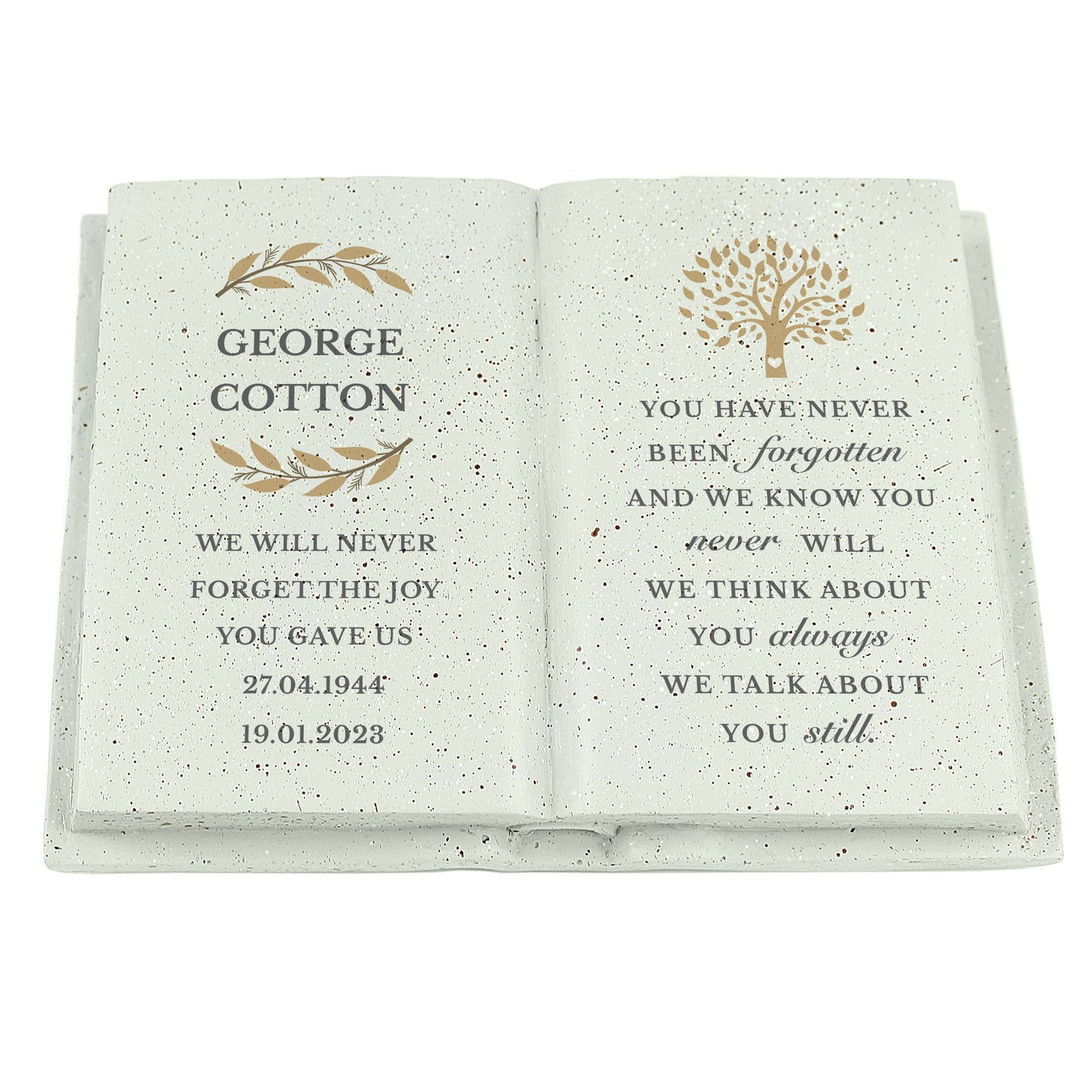 Personalised Family Tree Memorial Resin Book