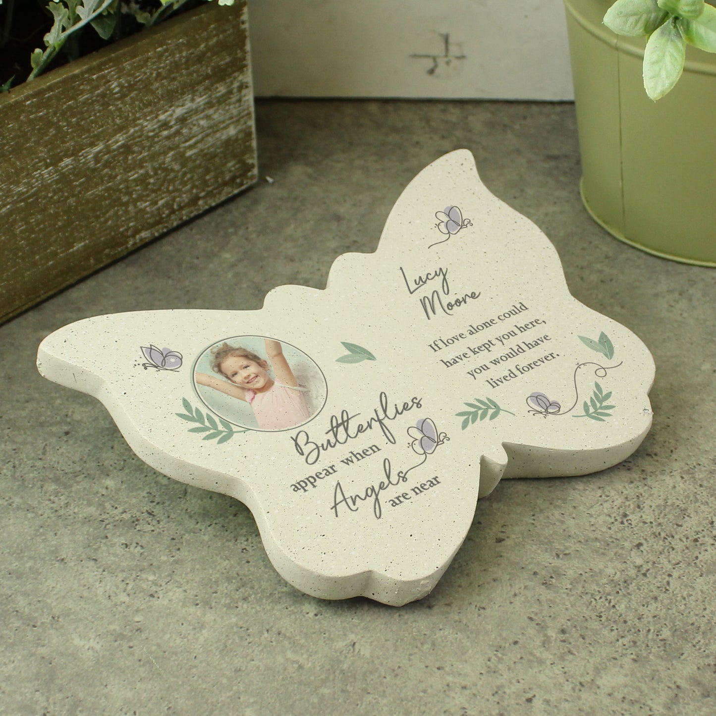 Personalised Butterflies Appear Photo Upload Memorial Resin Butterfly