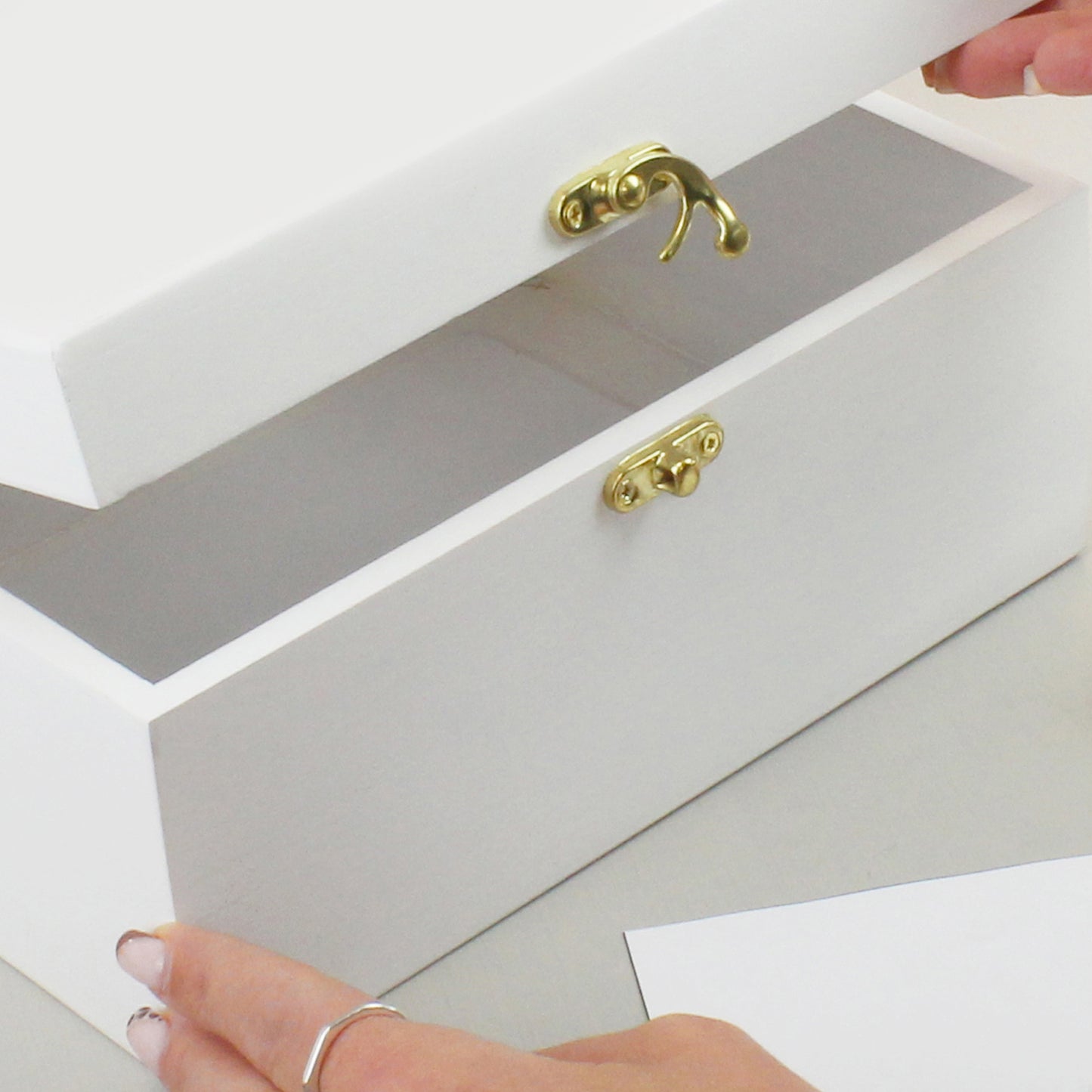 Personalised Angel Wings Memorial White Wooden Box