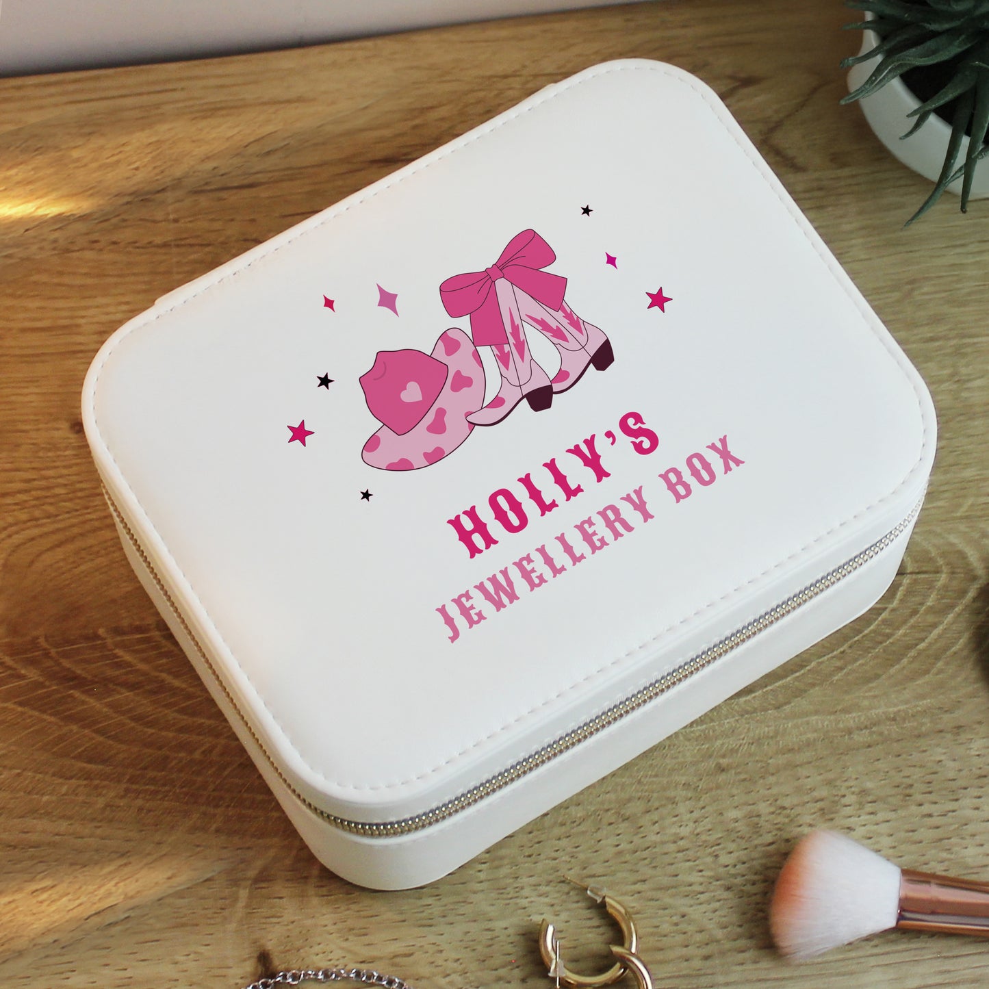 Personalised Cowgirl Leatherette Jewellery Box