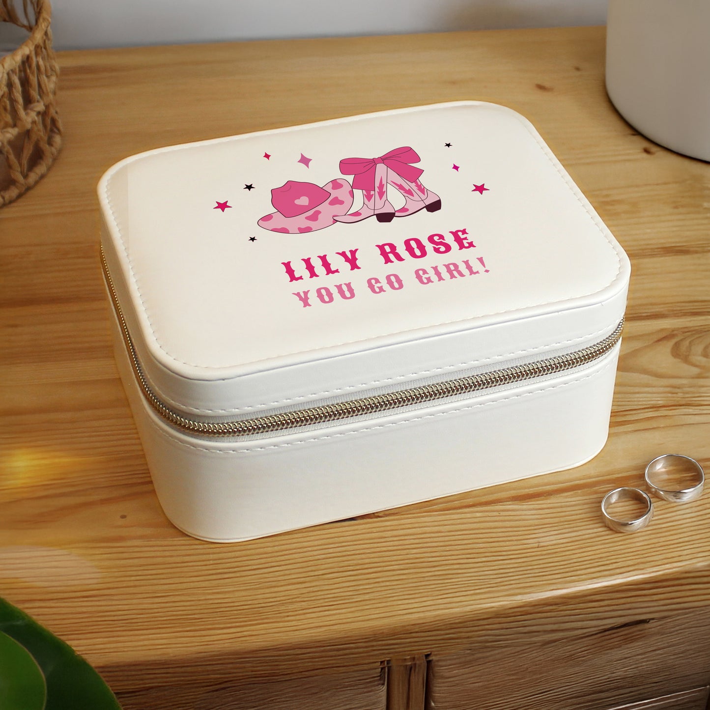 Personalised Cowgirl Leatherette Jewellery Box