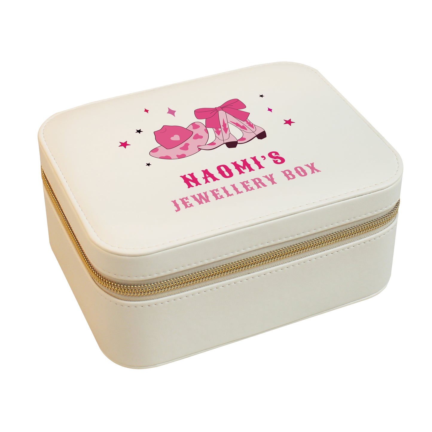 Personalised Cowgirl Leatherette Jewellery Box