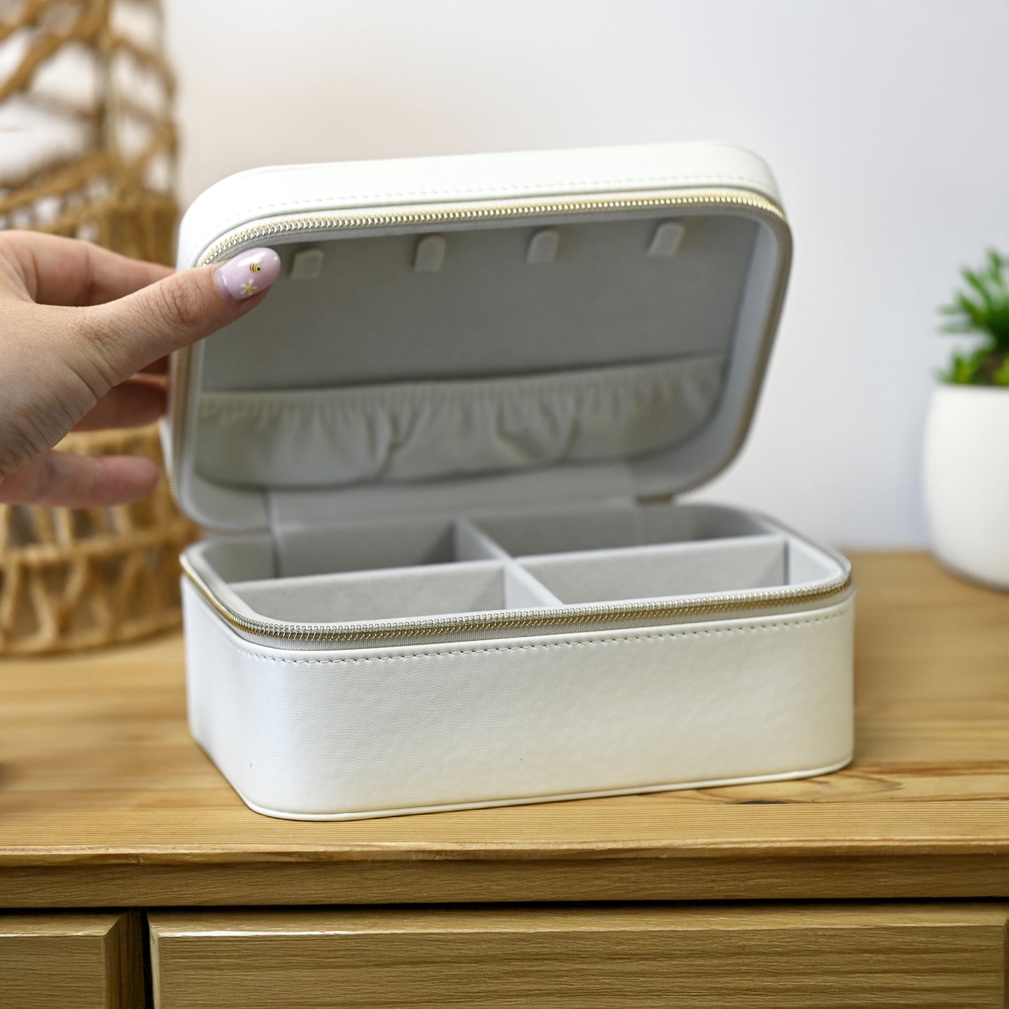Personalised Bow Leatherette Jewellery Box