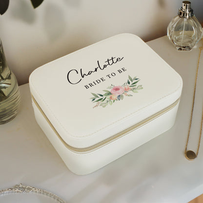 Personalised Wedding Leatherette Jewellery Box